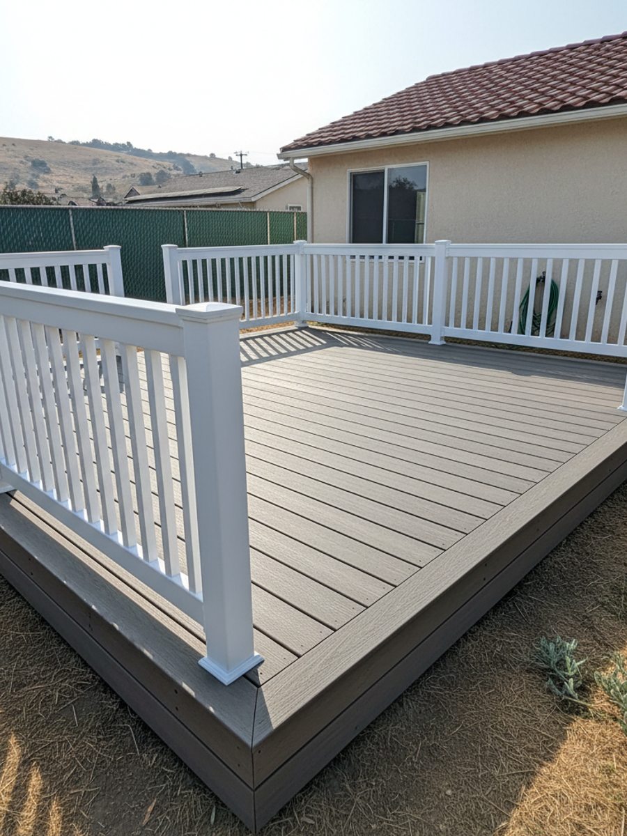 Omega Deck Solutions crew working on a home