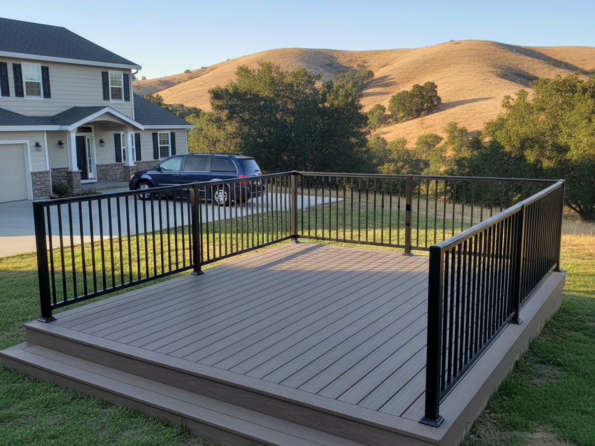 Custom Deck Design completed by Omega Deck Solutions in Cameron Park, CA